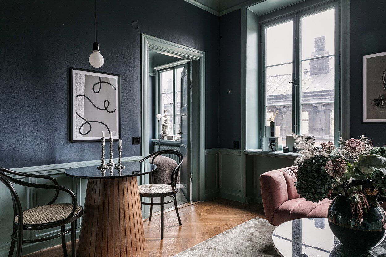 A Small Dark Painted Scandinavian Apartment 8 small dark scandinavian apartment nordroom7 A Small Dark Painted Scandinavian Apartment