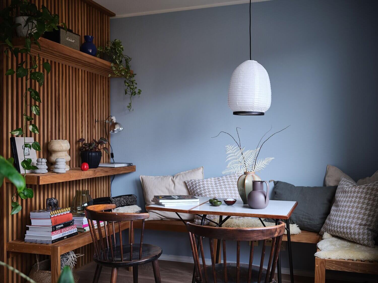 43 Ideas To Divide a Studio Apartment Into Multiple Rooms 48 tiny blue studio apartment nordroom2 43 Ideas To Divide a Studio Apartment Into Multiple Rooms