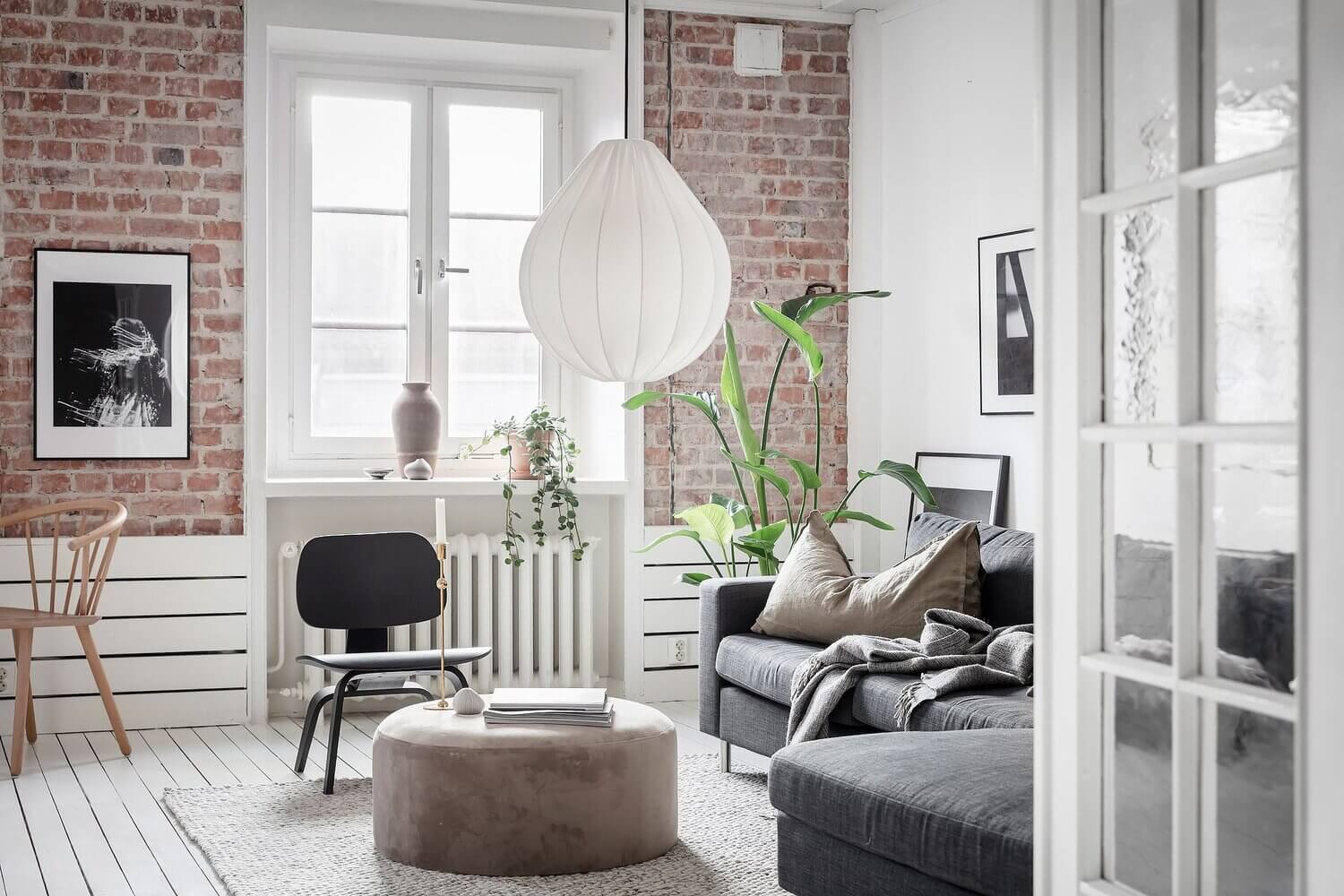 A Bright Scandinavian Apartment with Exposed Brick Walls 2 bright scandinavian apartment exposed brick walls nordroom1 A Bright Scandinavian Apartment with Exposed Brick Walls
