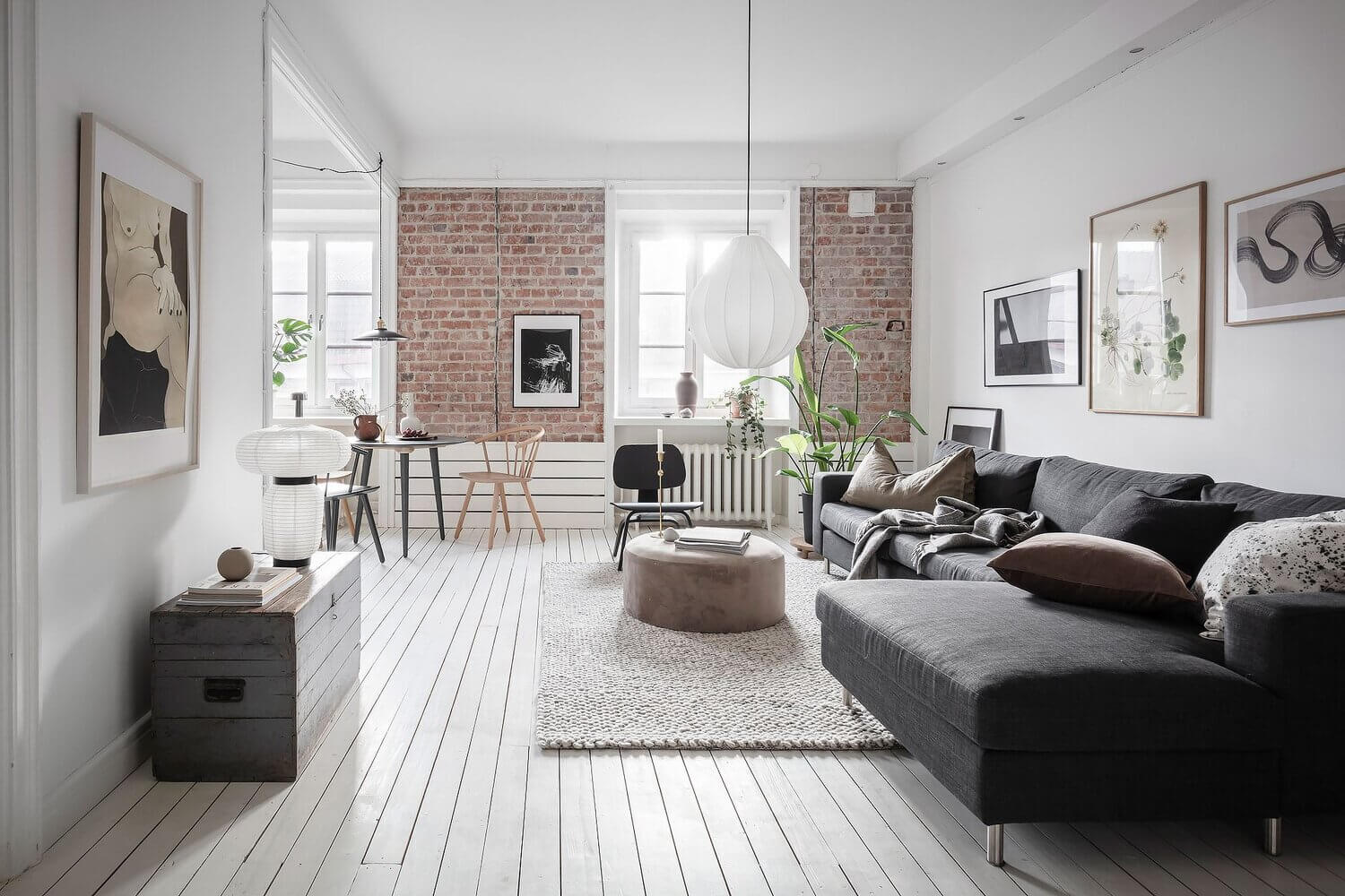 A Bright Scandinavian Apartment with Exposed Brick Walls 3 bright scandinavian apartment exposed brick walls nordroom2 A Bright Scandinavian Apartment with Exposed Brick Walls