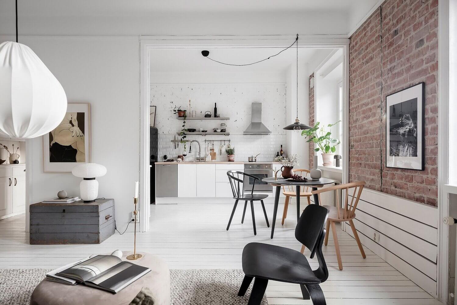 A Bright Scandinavian Apartment with Exposed Brick Walls 7 bright scandinavian apartment exposed brick walls nordroom6 A Bright Scandinavian Apartment with Exposed Brick Walls