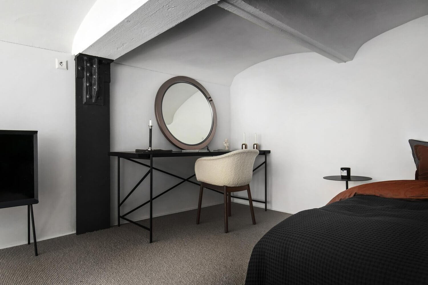 A Small Monochrome Scandi Loft Apartment 11 small monochrome scandinavian loft nordroom10 A Small Monochrome Scandi Loft Apartment