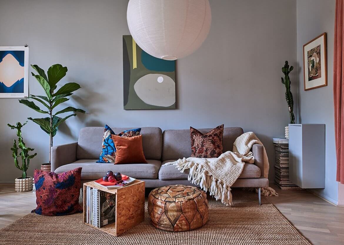 scandinavian studio apartment colorful bed nook nordroom1 A Scandinavian Studio Apartment with a Colorful Bed Nook