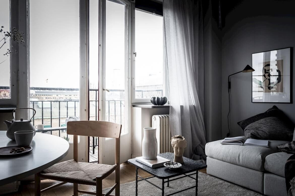 A Small Studio Apartment Decorated in Calm Color Tones 4 scandinavian studio apartment nordroom3 A Small Studio Apartment Decorated in Calm Color Tones