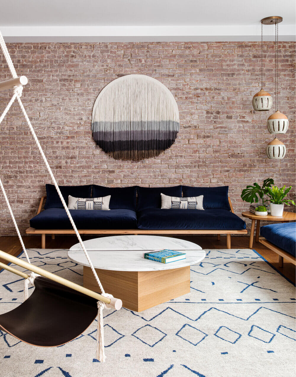 Blue Tones and Exposed Brick in a Tribeca Loft 6 tribeca loft exposed brick blue tones nordroom5 Blue Tones and Exposed Brick in a Tribeca Loft