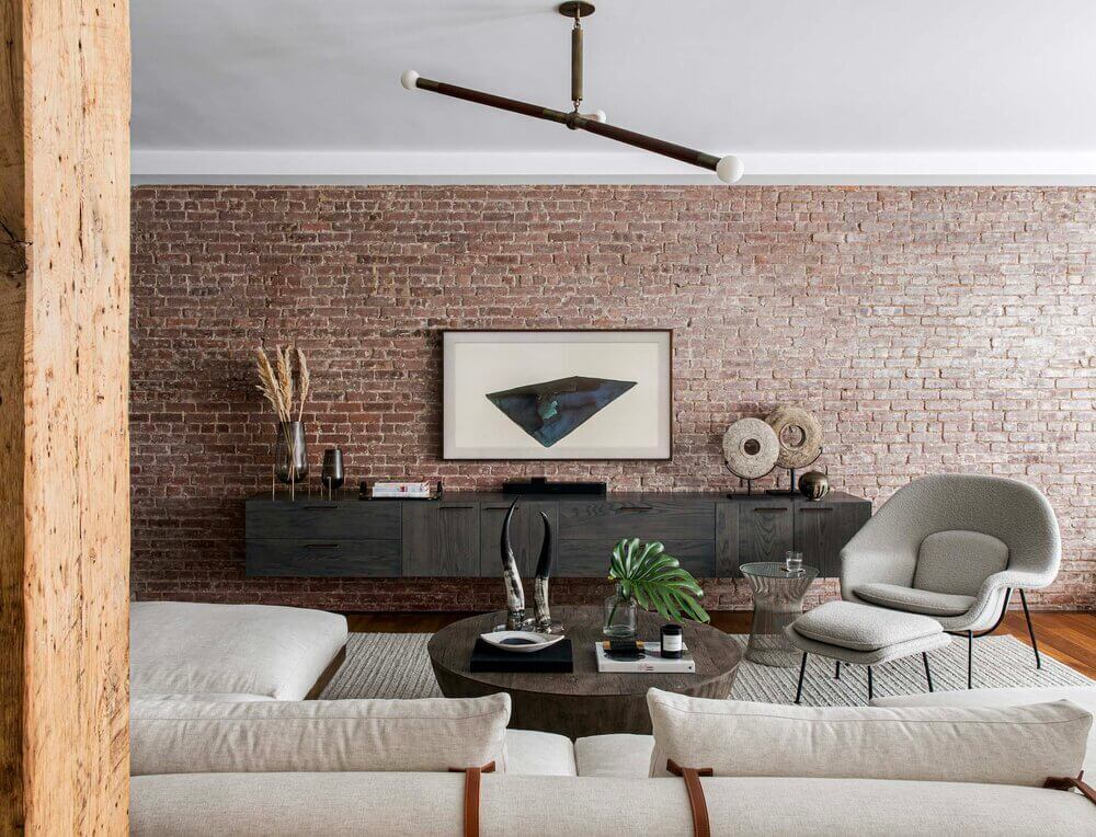 Blue Tones and Exposed Brick in a Tribeca Loft 7 tribeca loft exposed brick blue tones nordroom6 Blue Tones and Exposed Brick in a Tribeca Loft