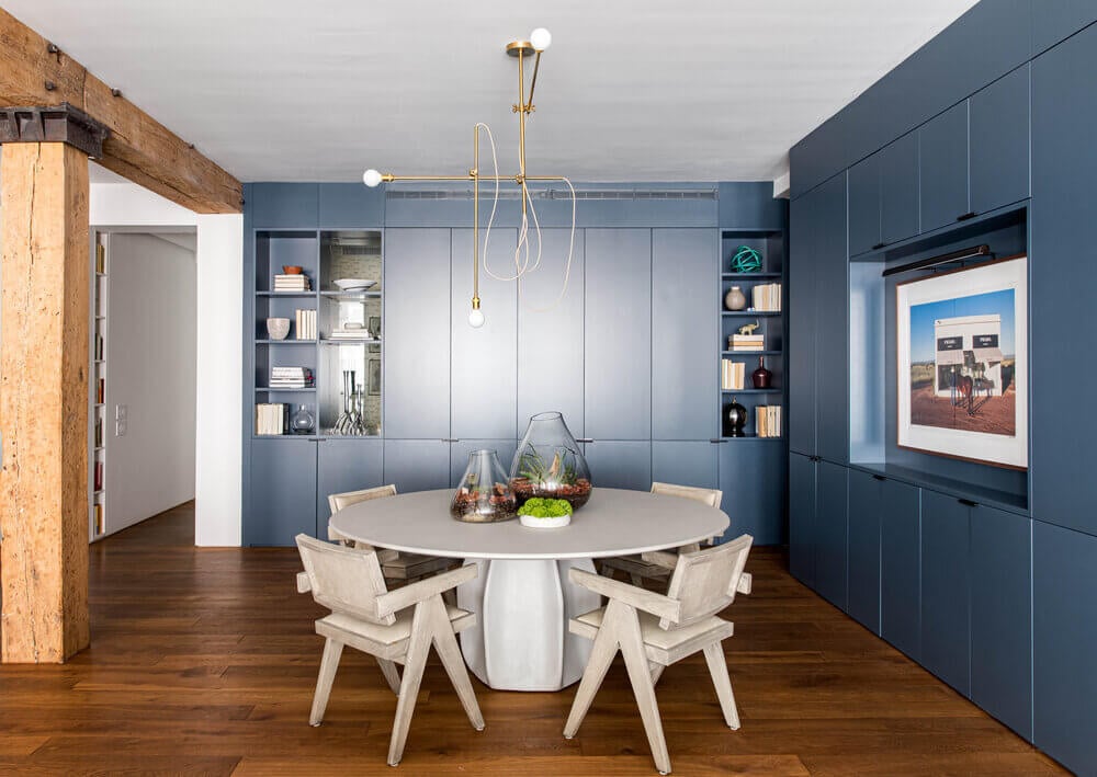 Blue Tones and Exposed Brick in a Tribeca Loft 8 tribeca loft exposed brick blue tones nordroom7 Blue Tones and Exposed Brick in a Tribeca Loft