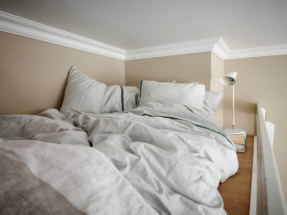 A Sand Colored Studio Apartment with Loft Bed 10 ASandColoredStudioApartmentwithLoftBed TheNordroom10 A Sand Colored Studio Apartment with Loft Bed
