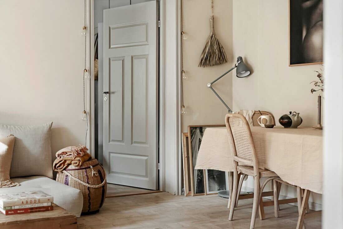 Earthy Tones and Natural Materials in a Scandi Apartment 4 earthy natural scandinavian apartment anna malmberg nordroom3 Earthy Tones and Natural Materials in a Scandi Apartment