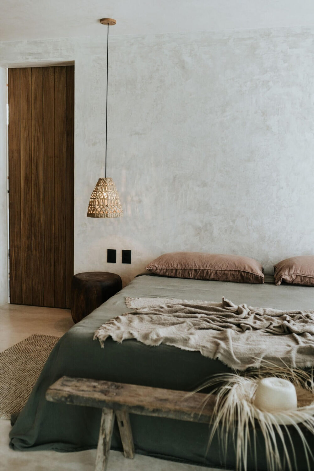 A Beautiful Loft Airbnb in Tulum 16 bedroom-green-bedding-loft-nordroom