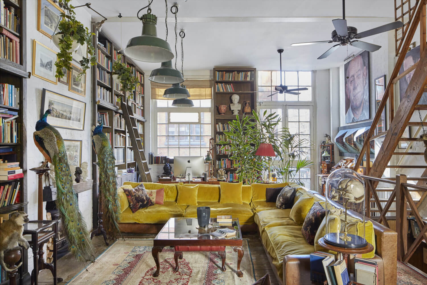A Unique Vintage Home in a 19th-Century London Print Shop 2 unique vintage home london print shop nordroom1 A Unique Vintage Home in a 19th-Century London Print Shop
