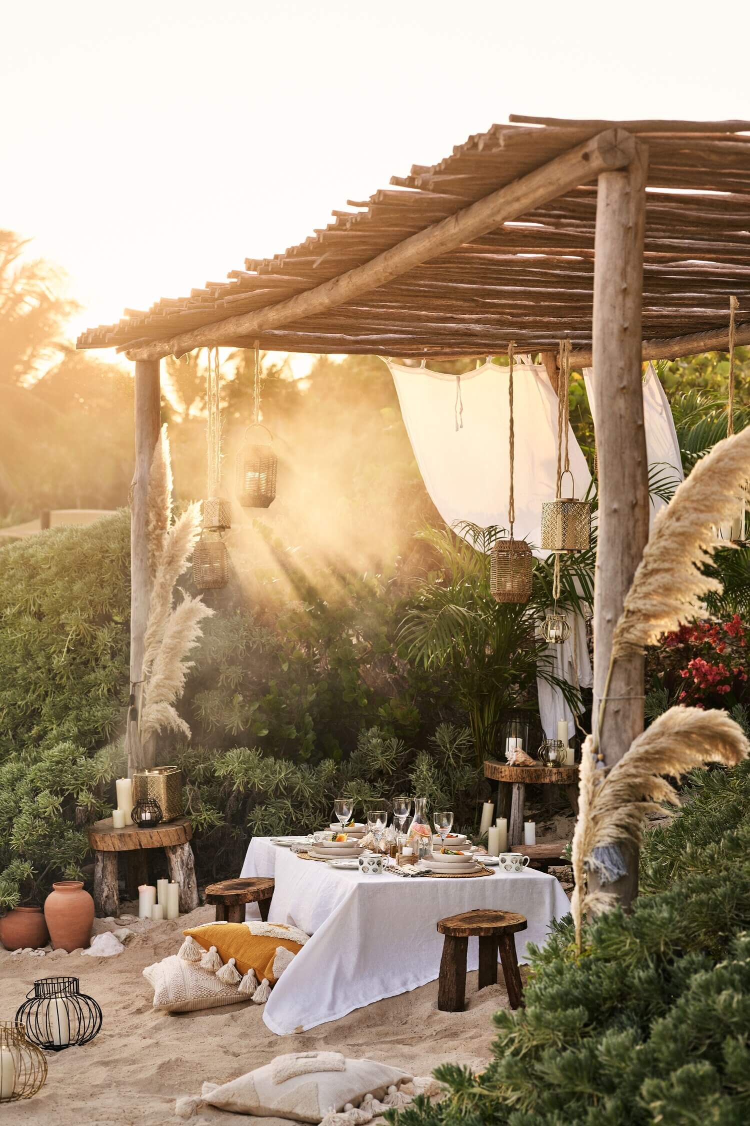A Beautiful Neutral Bohemian Patio by H&M Home