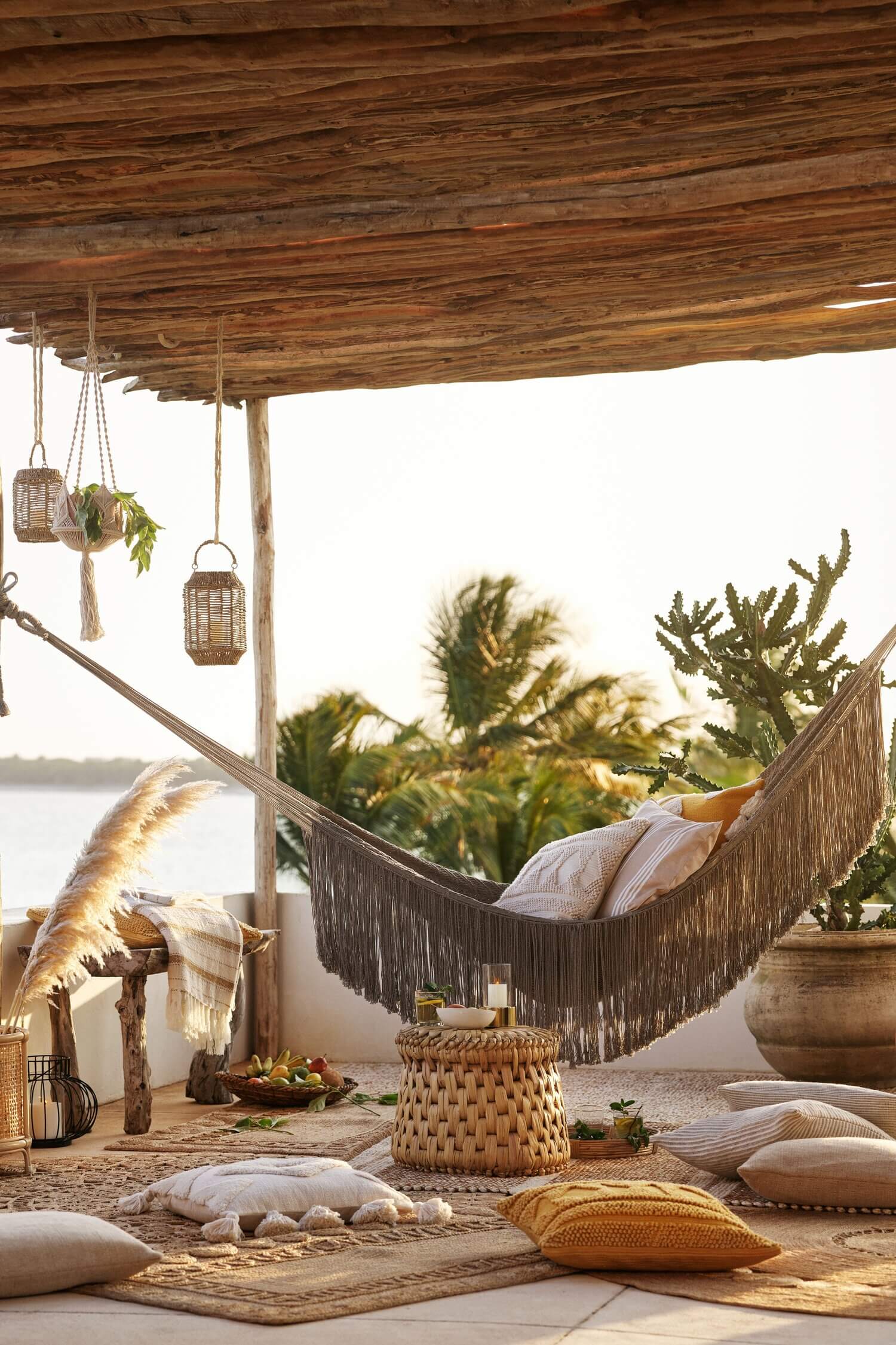 A Beautiful Neutral Bohemian Patio by H&M Home 3 neutral bohemian patio hm home nordroom2 A Beautiful Neutral Bohemian Patio by H&M Home