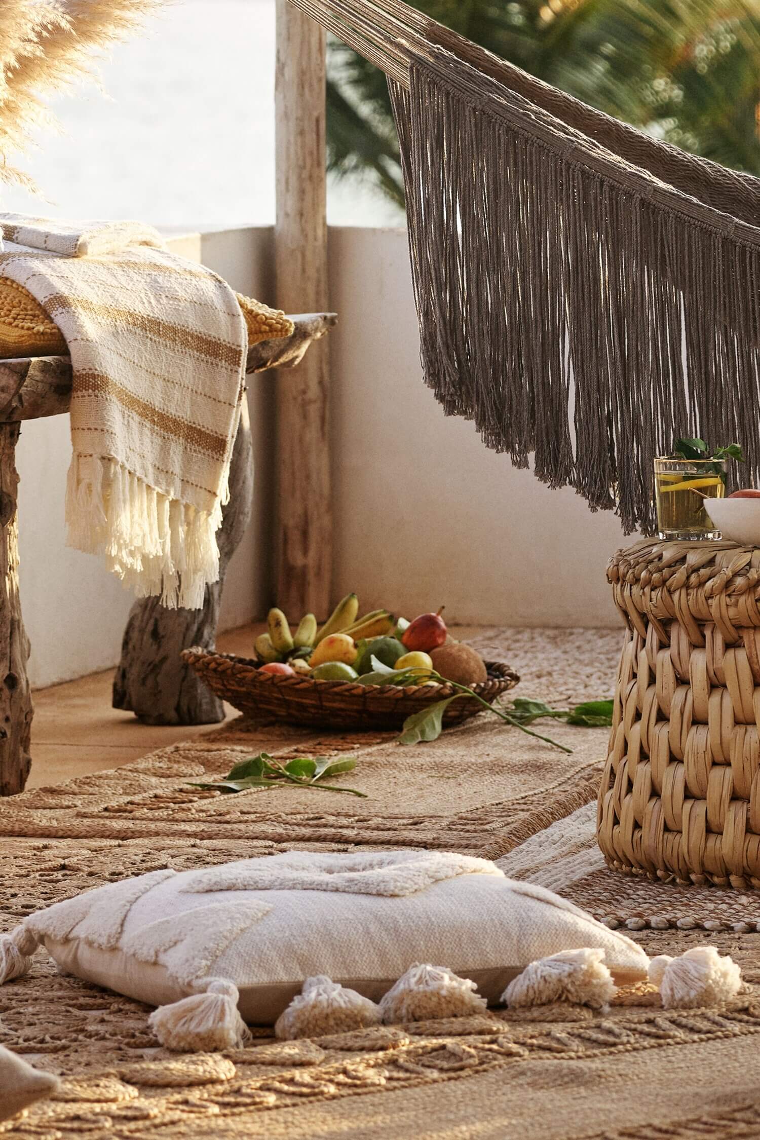 A Beautiful Neutral Bohemian Patio by H&M Home 8 neutral bohemian patio hm home nordroom7 A Beautiful Neutral Bohemian Patio by H&M Home