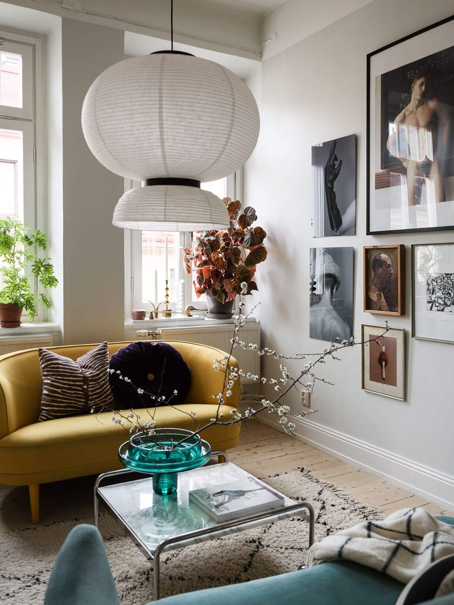 A Small Scandi Apartment with an Art-Filled Living Room