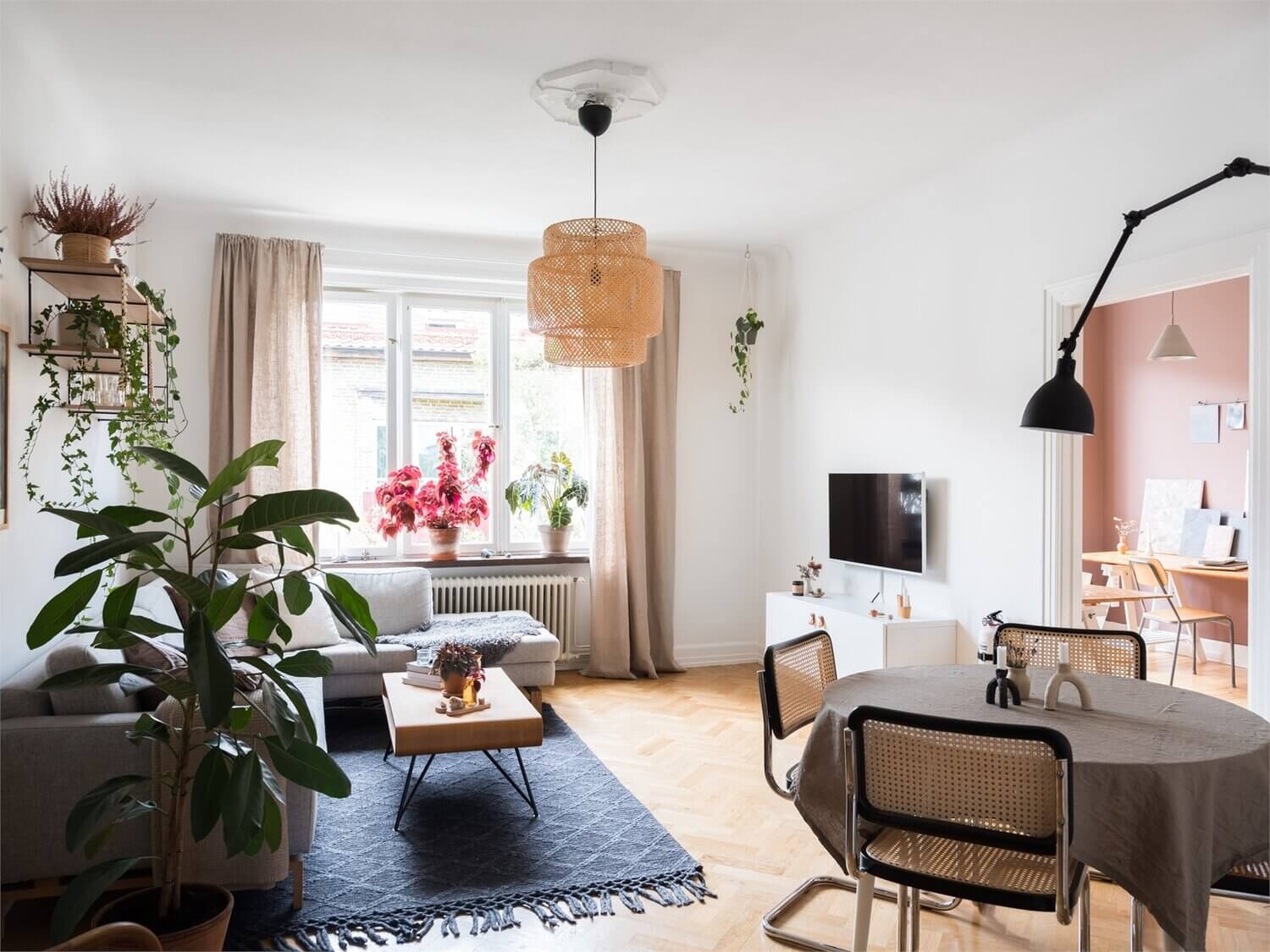 A Lovely Grey and Pink Scandinavian Apartment 2 grey pink scandinavian apartment nordroom1 A Lovely Grey and Pink Scandinavian Apartment