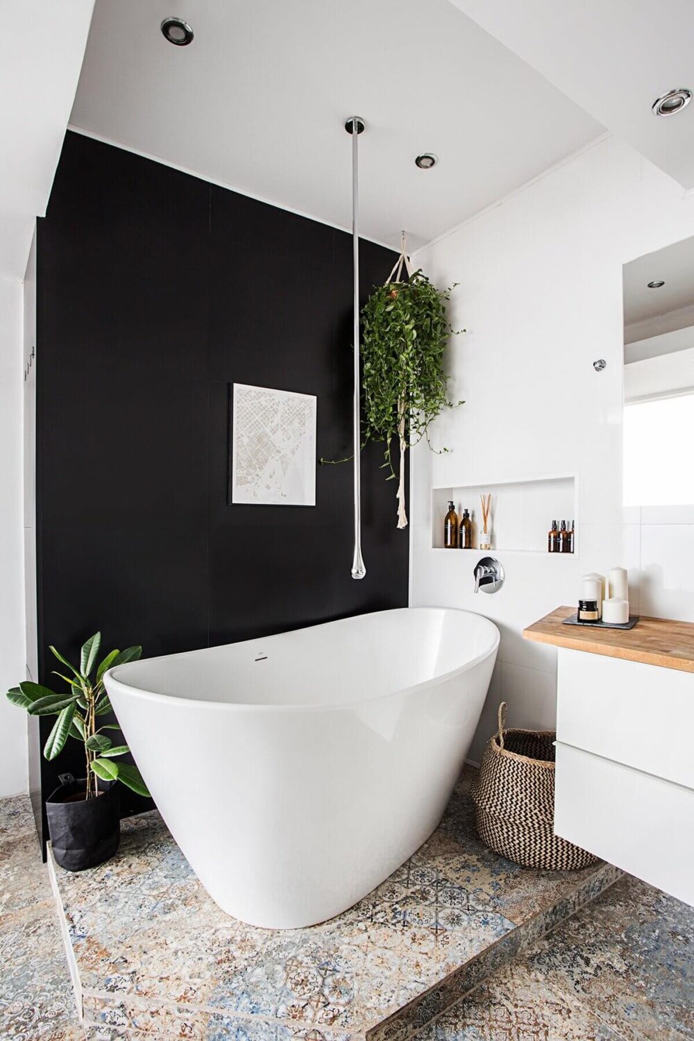 50 Amazing Black Bathroom Design Ideas 31 bathroom-black-tile-wall-nordroom