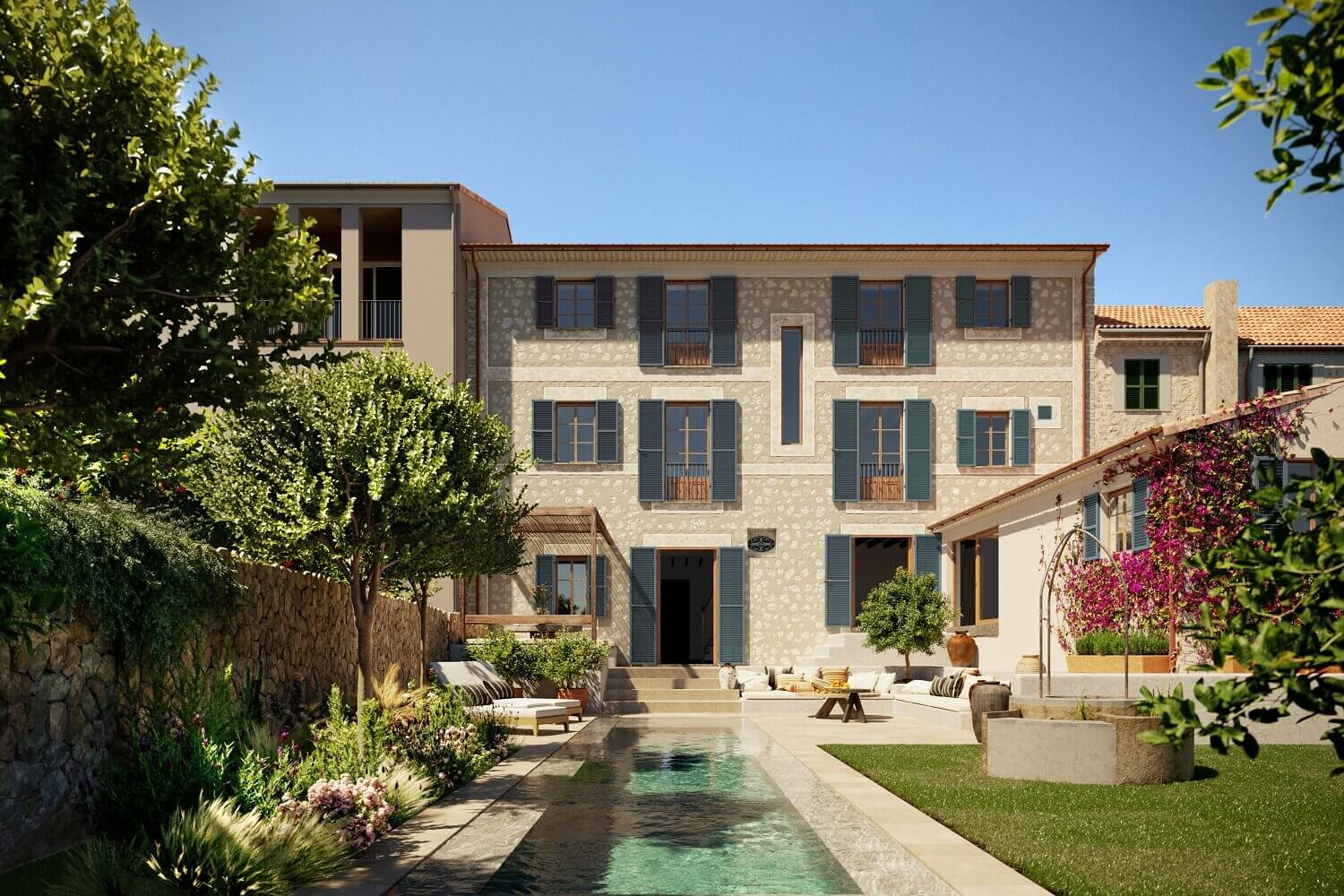 A Luxurious Townhouse With An Orchard Garden on Mallorca 1 luxurious townhouse orchard mallorca nordroom A Luxurious Townhouse With An Orchard Garden on Mallorca