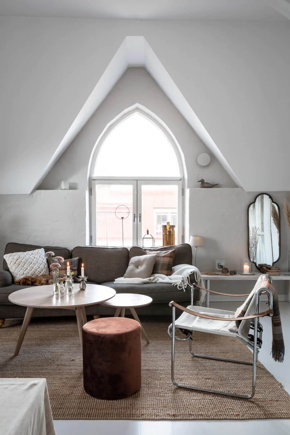 An Attic Apartment Turned Bright with White Paint and Glass Walls 4 bright attic apartmentg glass wall nordroom3 An Attic Apartment Turned Bright with White Paint and Glass Walls