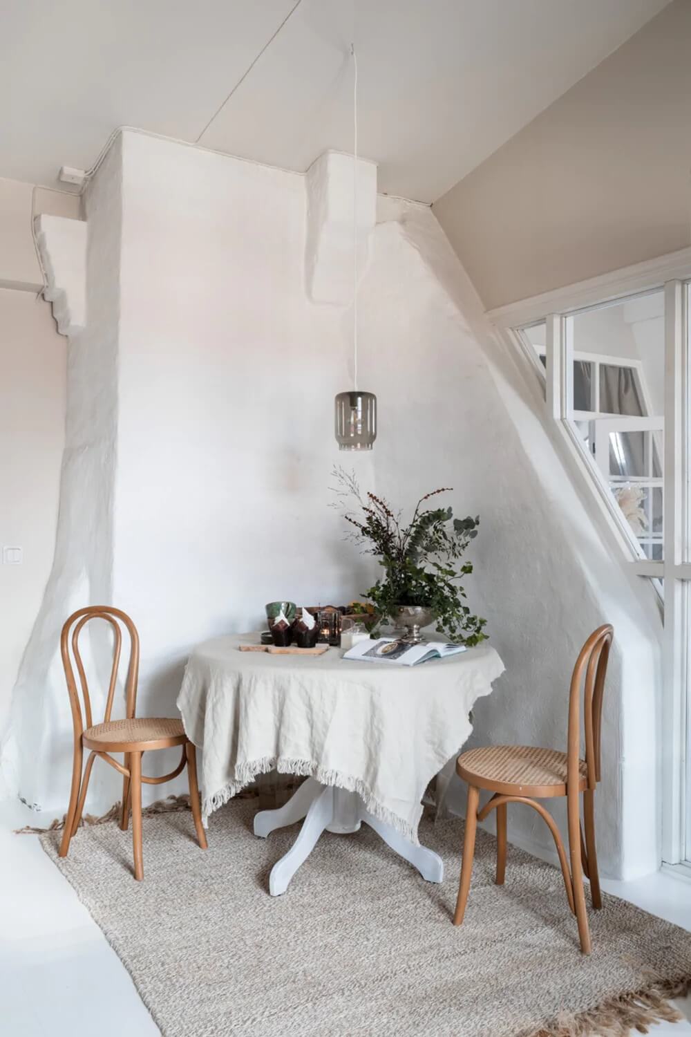 An Attic Apartment Turned Bright with White Paint and Glass Walls 5 bright attic apartmentg glass wall nordroom4 An Attic Apartment Turned Bright with White Paint and Glass Walls