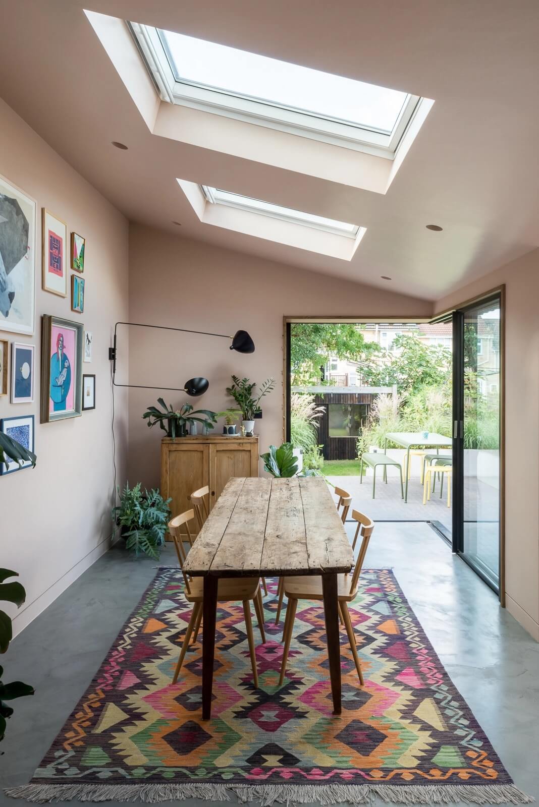 Colorful Design in a Victorian Home with a Modern Kitchen Extension
