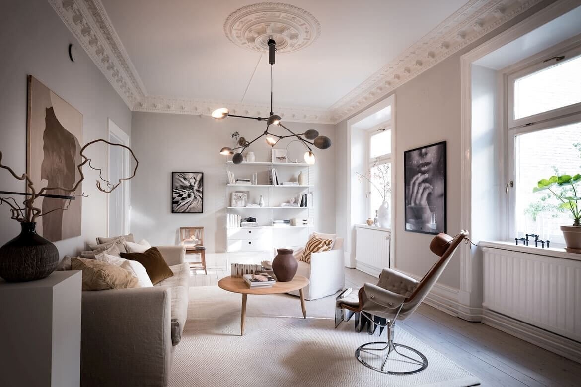 High Ceilings and Original Features In A Stunning Swedish Apartment 2 high ceilings original features scandinavian apartment nordroom1 High Ceilings and Original Features In A Stunning Swedish Apartment