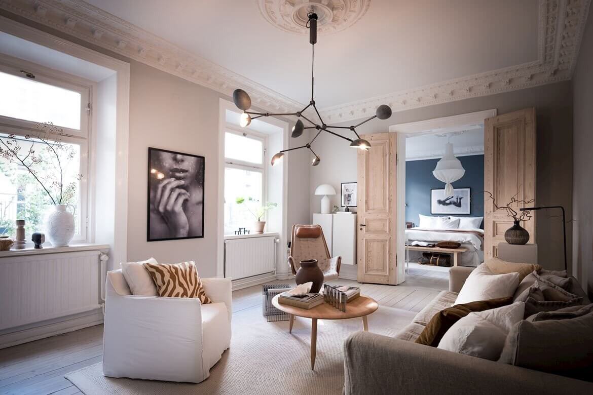 High Ceilings and Original Features In A Stunning Swedish Apartment 3 high ceilings original features scandinavian apartment nordroom2 High Ceilings and Original Features In A Stunning Swedish Apartment