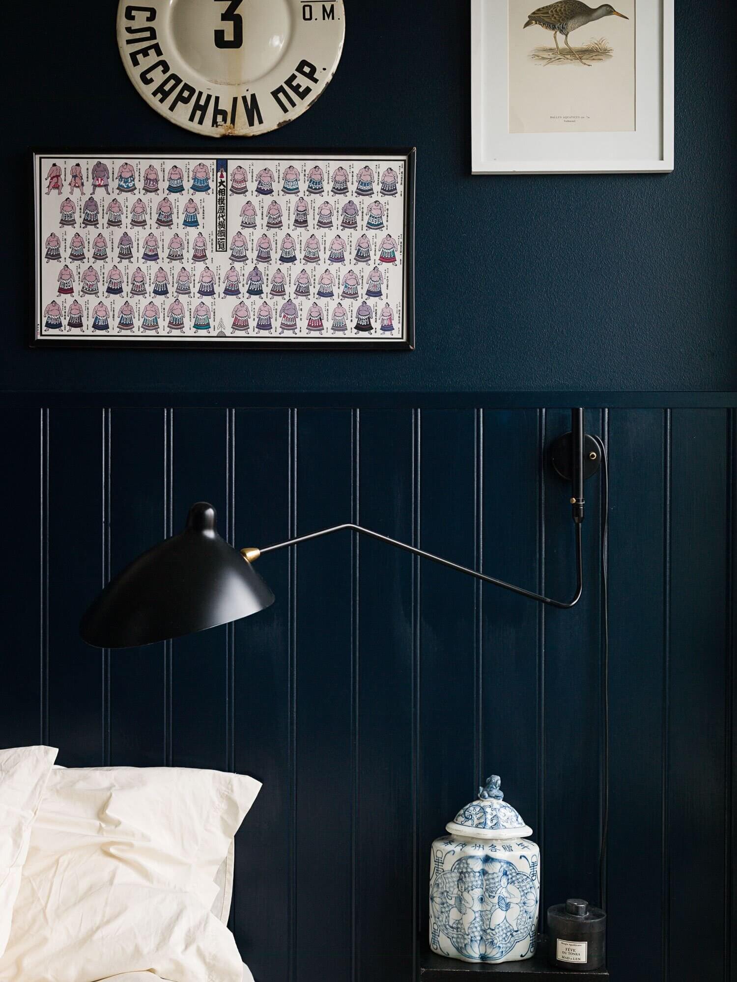 A Light Book-Filled Apartment With A Deep Blue Bedroom 11 light book filled apartment blue bedroom nordroom10 A Light Book-Filled Apartment With A Deep Blue Bedroom