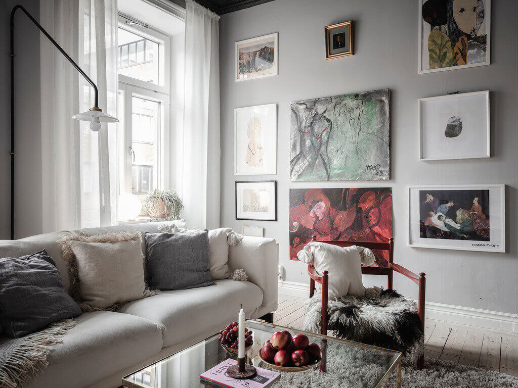 A Dark Green Painted Ceiling In An Art-Filled Apartment 2 ADarkGreenPaintedCeilinginanArt FilledApartment TheNordroom1 A Dark Green Painted Ceiling In An Art-Filled Apartment