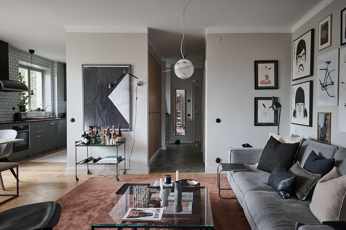 A Grey Scandinavian Apartment with Art-Filled Living Room 4 grey scandinavian apartment art nordroom3 A Grey Scandinavian Apartment with Art-Filled Living Room