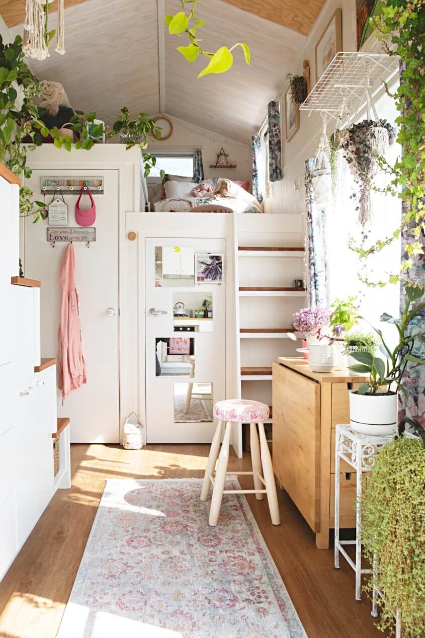 A Light and Plant-Filled Tiny House with Two Sleeping Lofts 15 tiny house plants nordroom15 A Light and Plant-Filled Tiny House with Two Sleeping Lofts