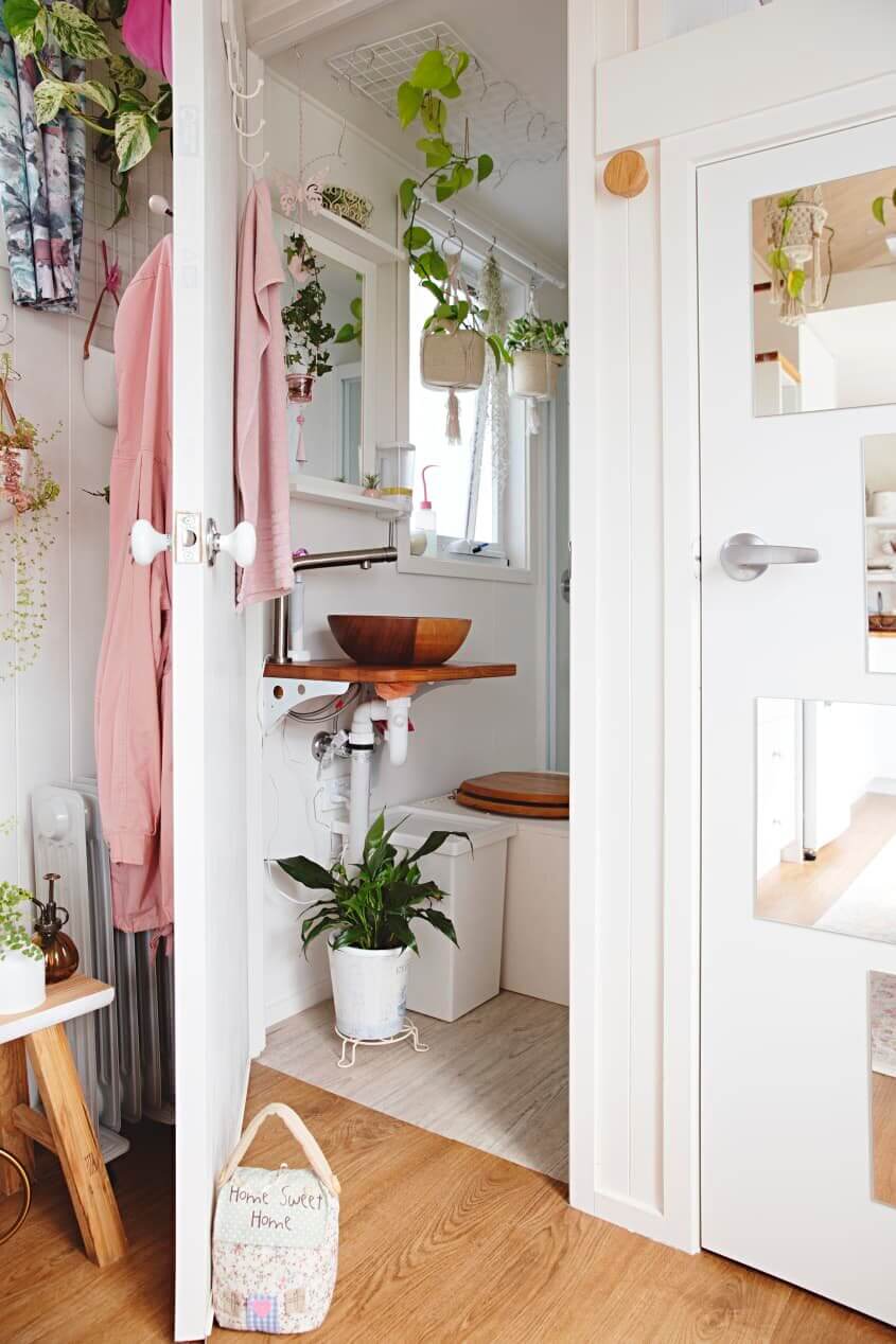 A Light and Plant-Filled Tiny House with Two Sleeping Lofts 16 tiny house plants nordroom16 A Light and Plant-Filled Tiny House with Two Sleeping Lofts