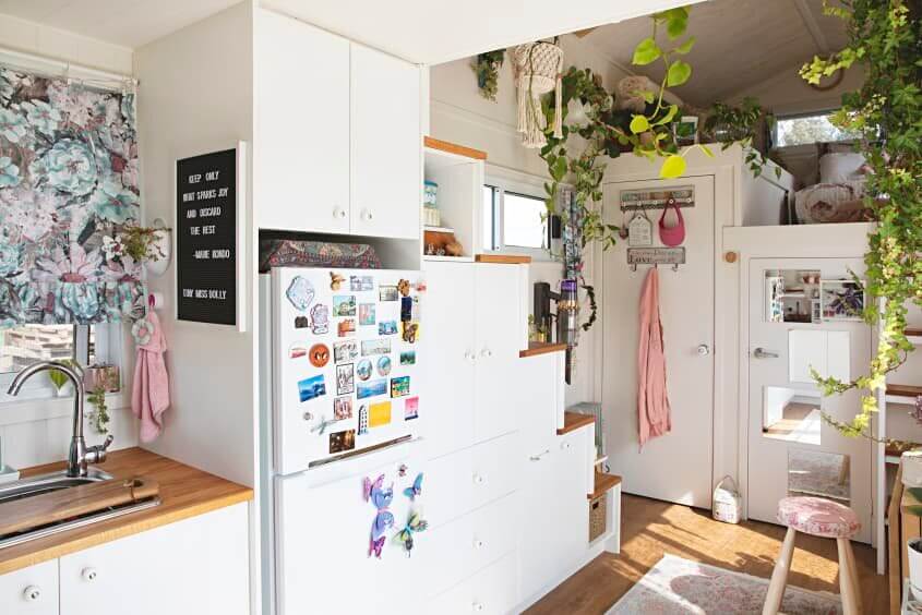 A Light and Plant-Filled Tiny House with Two Sleeping Lofts 6 tiny house plants nordroom6 A Light and Plant-Filled Tiny House with Two Sleeping Lofts
