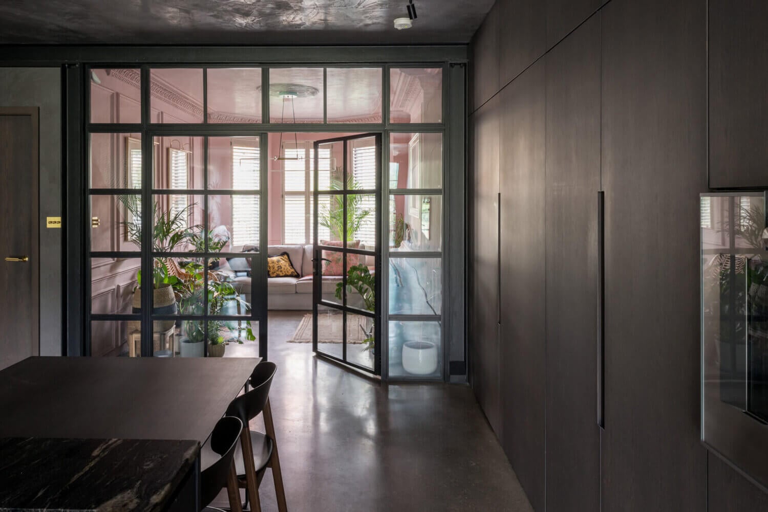 A Black Industrial Look With A Hint Of Pink In A London Townhouse 9 black industrial townhouse london nordroom8 A Black Industrial Look With A Hint Of Pink In A London Townhouse