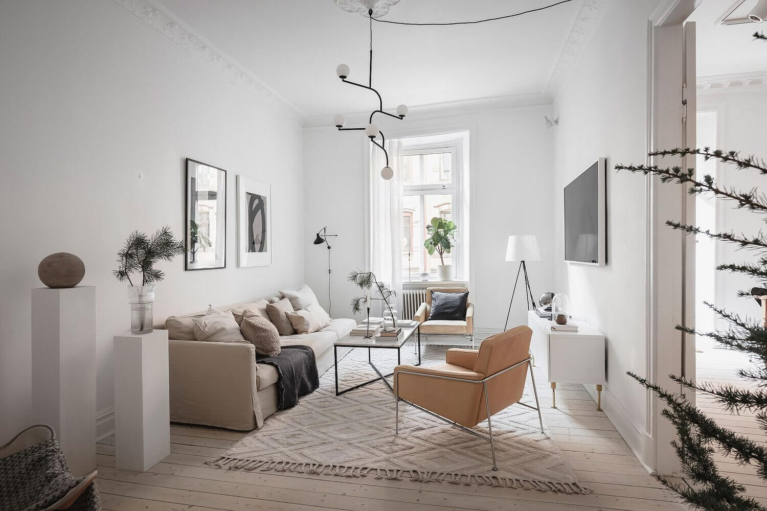 A White Scandinavian Apartment With A Sleek Dark Grey Kitchen 1 white scandinavian apartment grey kitchen nordroom A White Scandinavian Apartment With A Sleek Dark Grey Kitchen