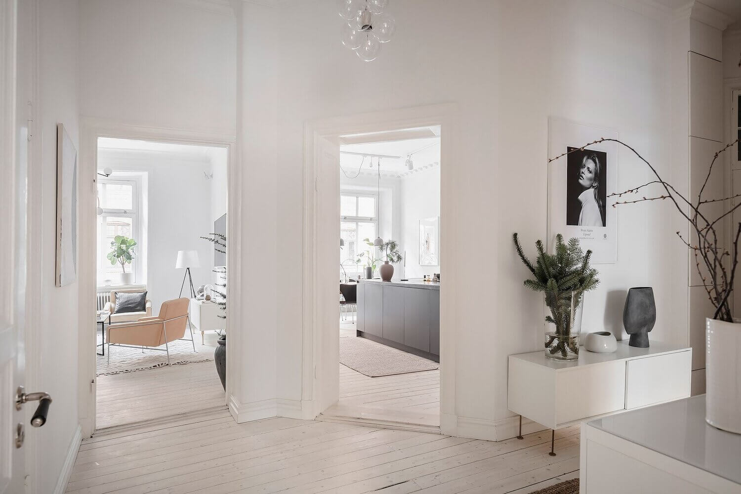 A White Scandinavian Apartment With A Sleek Dark Grey Kitchen 15 white scandinavian apartment grey kitchen nordroom14 A White Scandinavian Apartment With A Sleek Dark Grey Kitchen