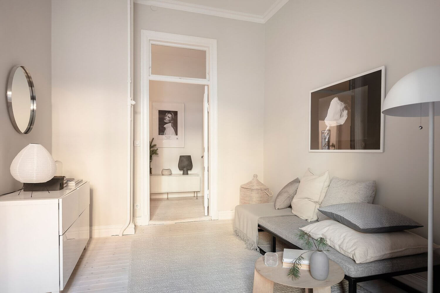 A White Scandinavian Apartment With A Sleek Dark Grey Kitchen 19 white scandinavian apartment grey kitchen nordroom18 A White Scandinavian Apartment With A Sleek Dark Grey Kitchen