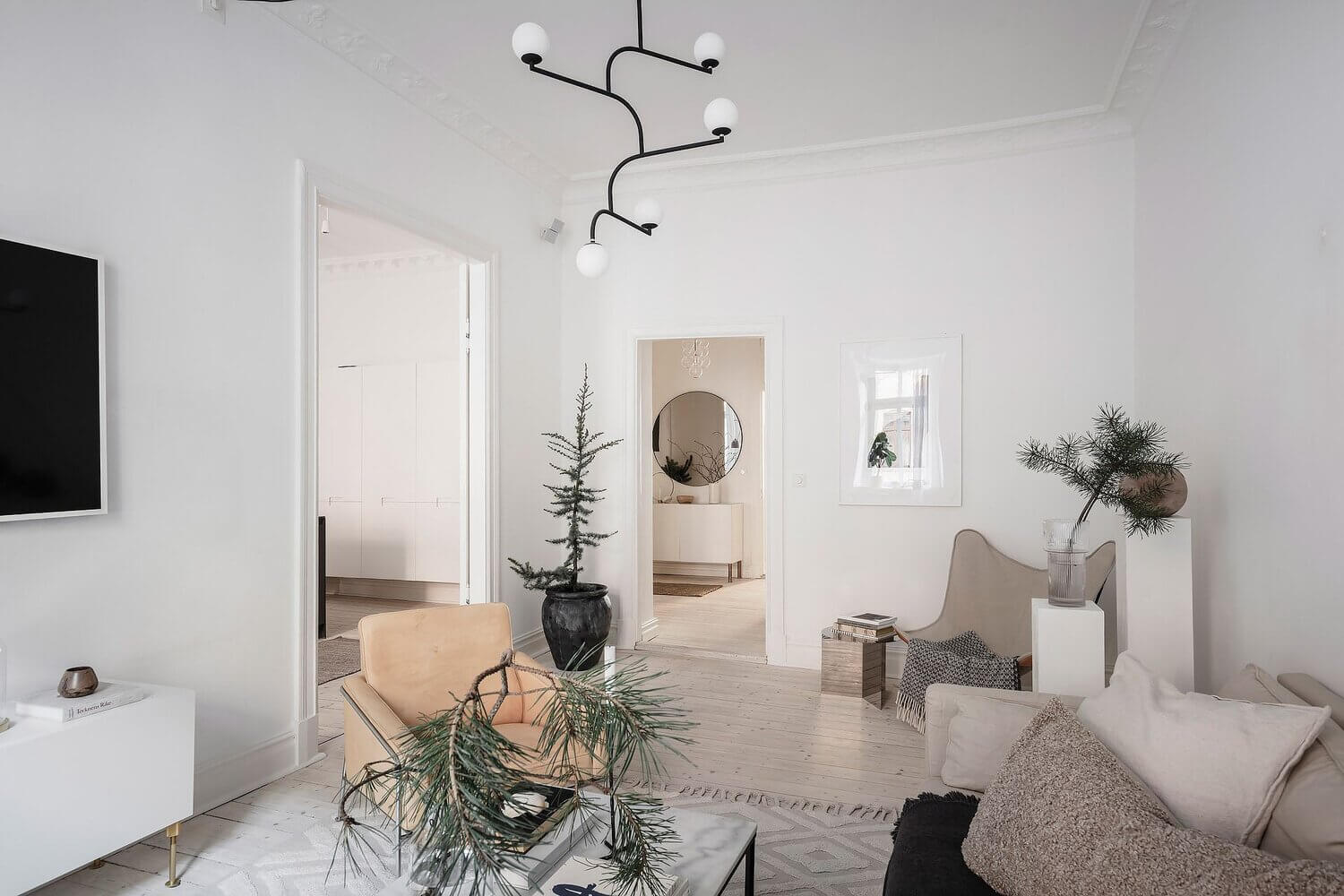 A White Scandinavian Apartment With A Sleek Dark Grey Kitchen 4 white scandinavian apartment grey kitchen nordroom3 A White Scandinavian Apartment With A Sleek Dark Grey Kitchen