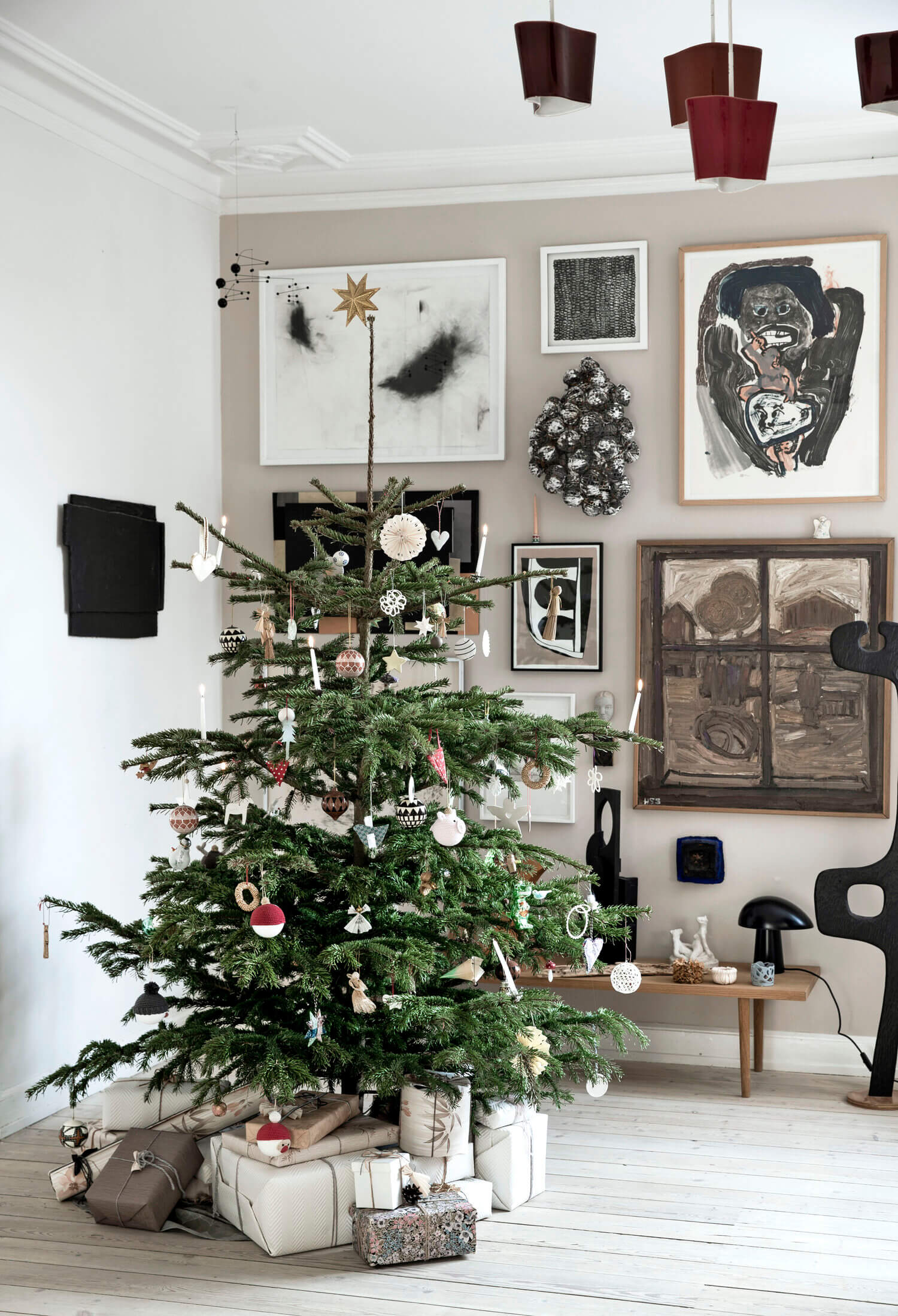 An Art-Filled Danish Home Decorated For Christmas 2 art filled danish home christmas decor nordroom1 An Art-Filled Danish Home Decorated For Christmas
