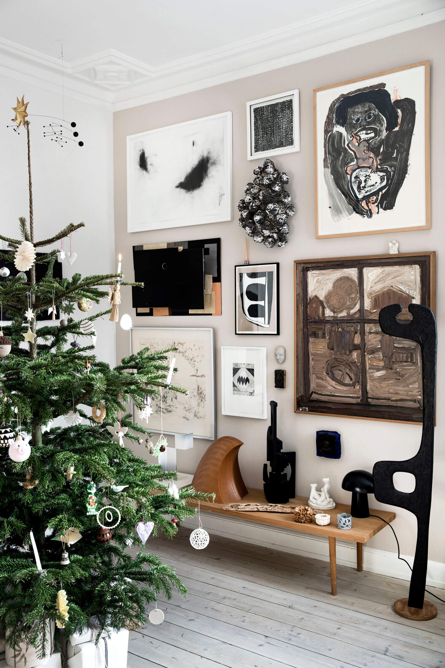 An Art-Filled Danish Home Decorated For Christmas 3 art filled danish home christmas decor nordroom2 An Art-Filled Danish Home Decorated For Christmas
