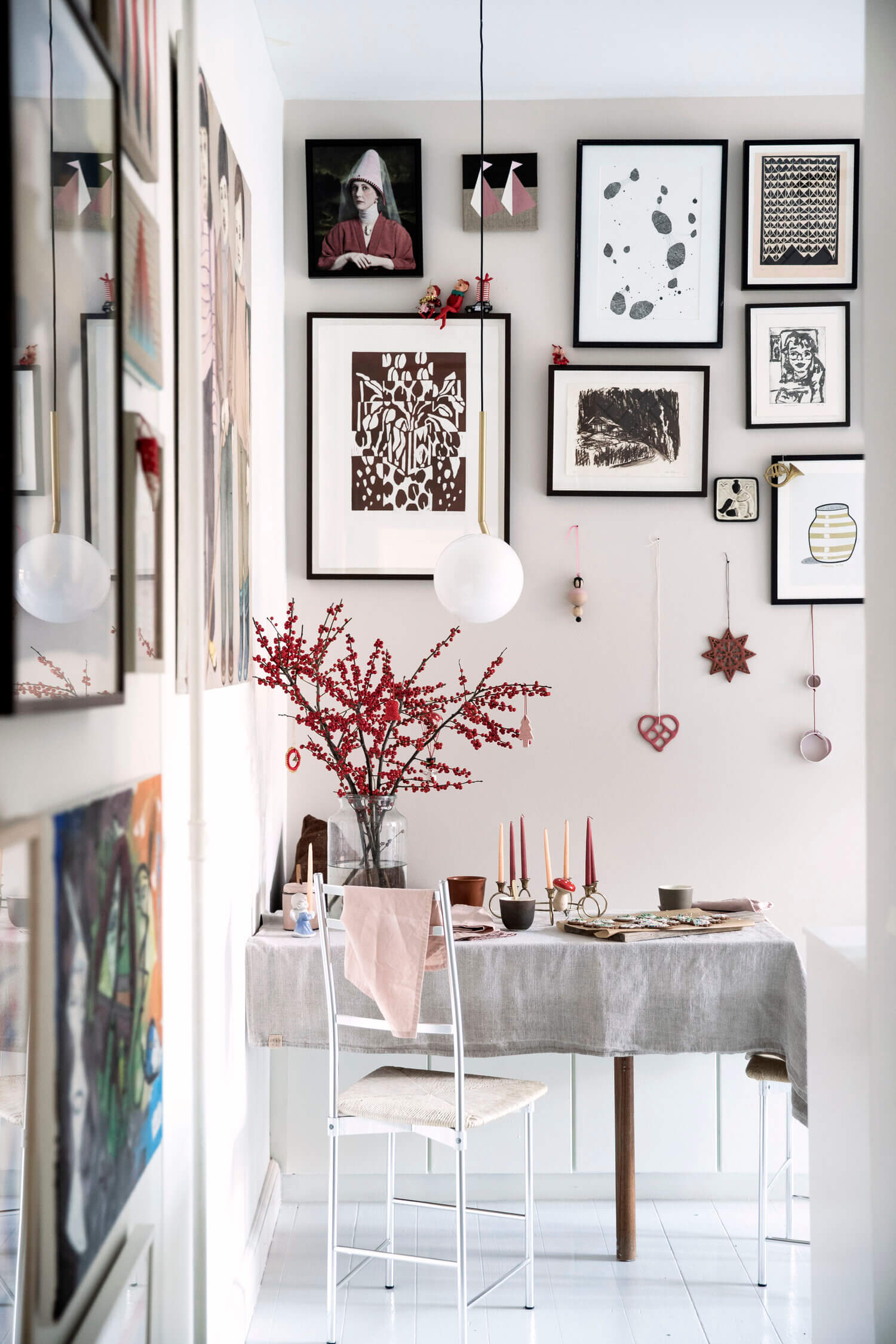 An Art-Filled Danish Home Decorated For Christmas 9 art filled danish home christmas decor nordroom8 An Art-Filled Danish Home Decorated For Christmas