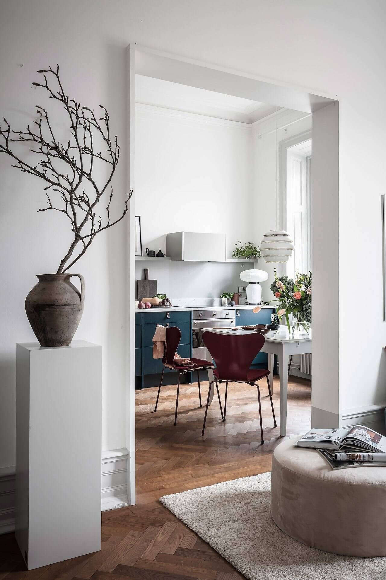 A Blue Kitchen and Multifunctional Bedroom in a Scandi Apartment 12 ABlueKitchenandMultifunctionalBedroominaScandiApartment TheNordroom10 A Blue Kitchen and Multifunctional Bedroom in a Scandi Apartment