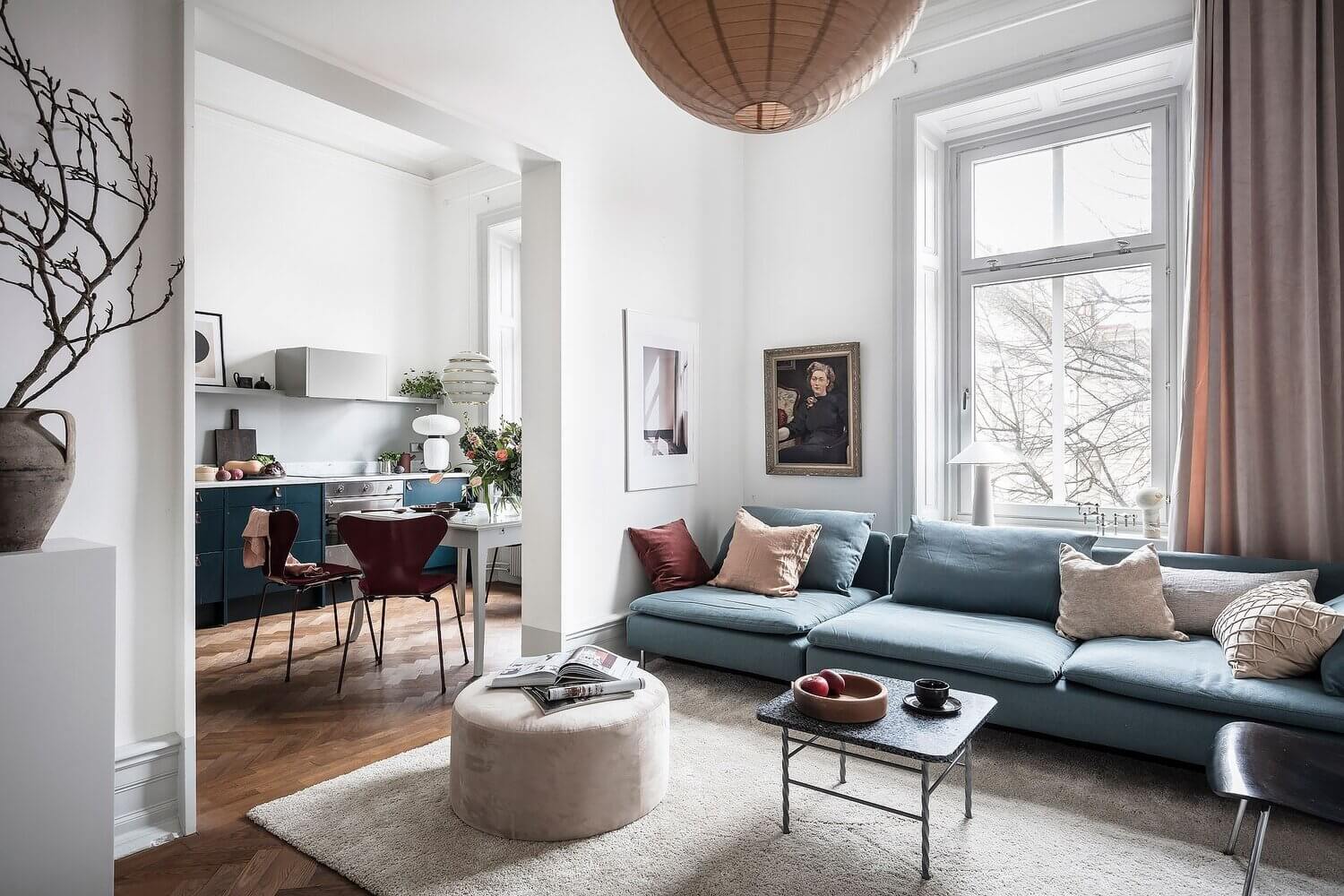 A Blue Kitchen and Multifunctional Bedroom in a Scandi Apartment 5 ABlueKitchenandMultifunctionalBedroominaScandiApartment TheNordroom3 A Blue Kitchen and Multifunctional Bedroom in a Scandi Apartment