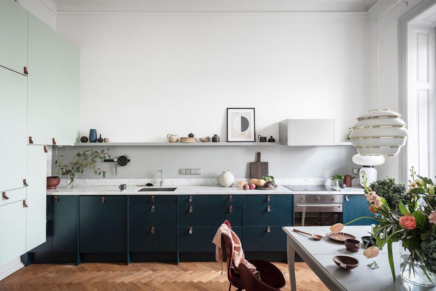 A Blue Kitchen and Multifunctional Bedroom in a Scandi Apartment 9 ABlueKitchenandMultifunctionalBedroominaScandiApartment TheNordroom7 A Blue Kitchen and Multifunctional Bedroom in a Scandi Apartment