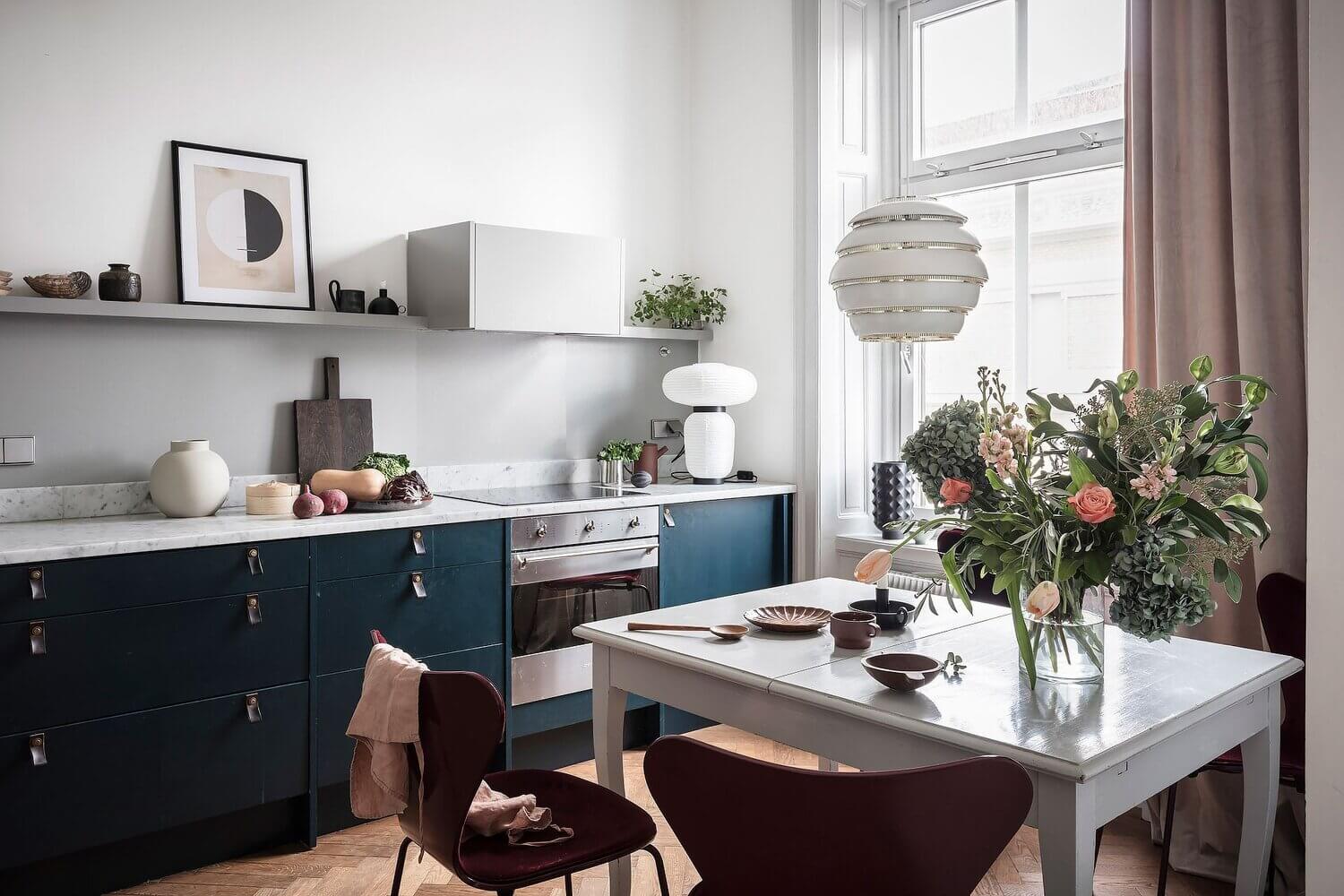 A Blue Kitchen and Multifunctional Bedroom in a Scandi Apartment 11 ABlueKitchenandMultifunctionalBedroominaScandiApartment TheNordroom9 A Blue Kitchen and Multifunctional Bedroom in a Scandi Apartment