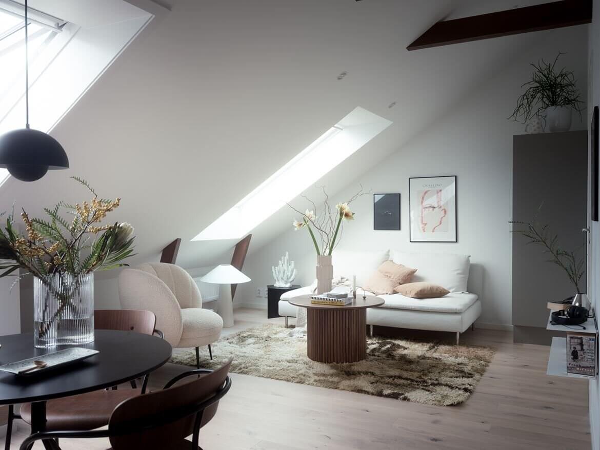 A Small Scandinavian Attic Loft with Exposed Beams 3 ASmallScandinavianAtticLoftwithExposedBeams TheNordroom2 A Small Scandinavian Attic Loft with Exposed Beams