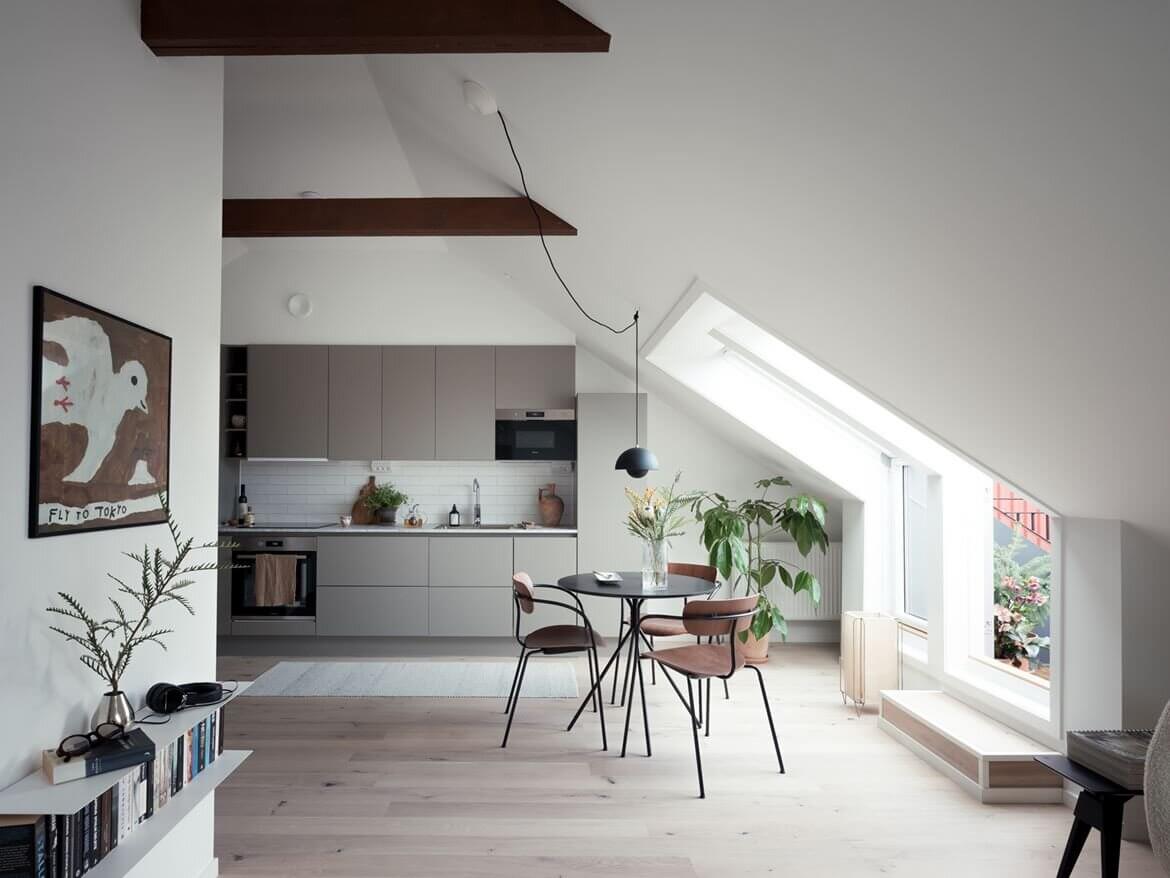 A Small Scandinavian Attic Loft with Exposed Beams 6 ASmallScandinavianAtticLoftwithExposedBeams TheNordroom5 A Small Scandinavian Attic Loft with Exposed Beams