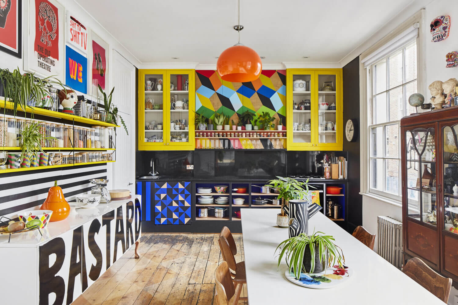 57 Stylish Two-Tone Kitchen Cabinet Ideas 29 two-tone-kitchen-cabinets-yellow-blue
