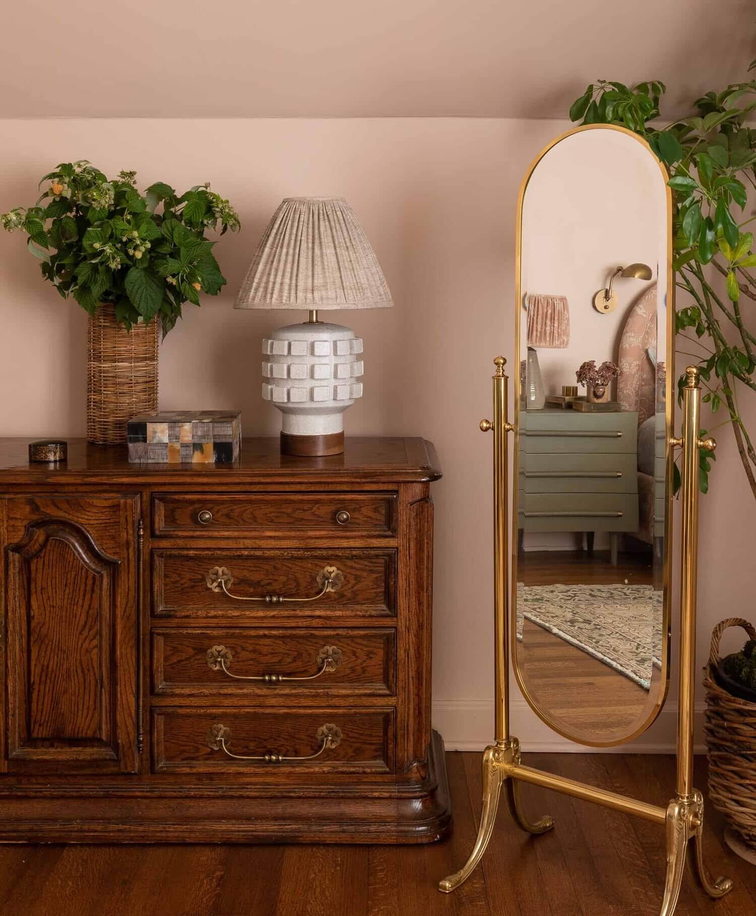 Soothing Colors in Designer Heidi Caillier's Eclectic Washington Home 15 BlushpinkbedroomindesignerHeidiCailliersWashingtonhome TheNordroom2 Soothing Colors in Designer Heidi Caillier's Eclectic Washington Home