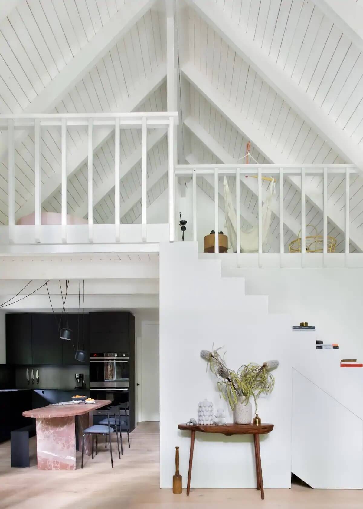 A Black and White A-Frame Cabin in California 3 black and white a frame cabin california nordroom2 A Black and White A-Frame Cabin in California